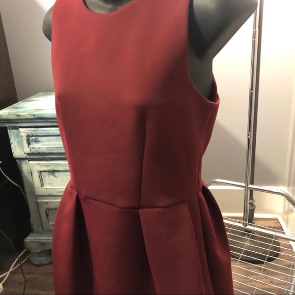 TOPSHOP Skater Dress Black Zipper - Bordeaux - Picture 2 of 8